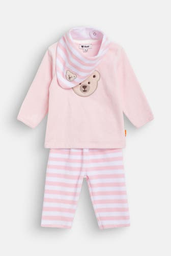 STEIFF Set: Lätzchen, Fleeceshirt & Fleecehose