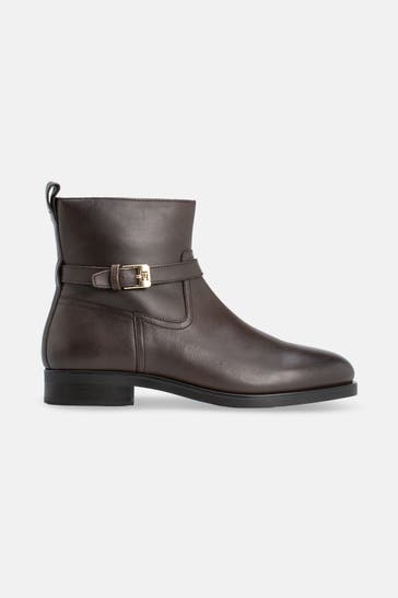 TOMMY HILFIGER Ankle Boots 'Clara' dunkelbraun