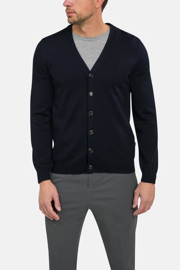 MAERZ MUENCHEN Schurwoll-Cardigan navy