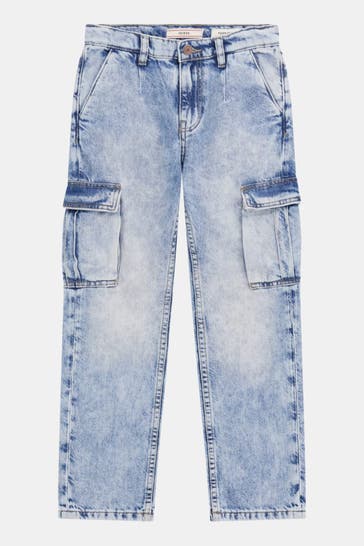 GUESS Cargo-Jeans hellblau