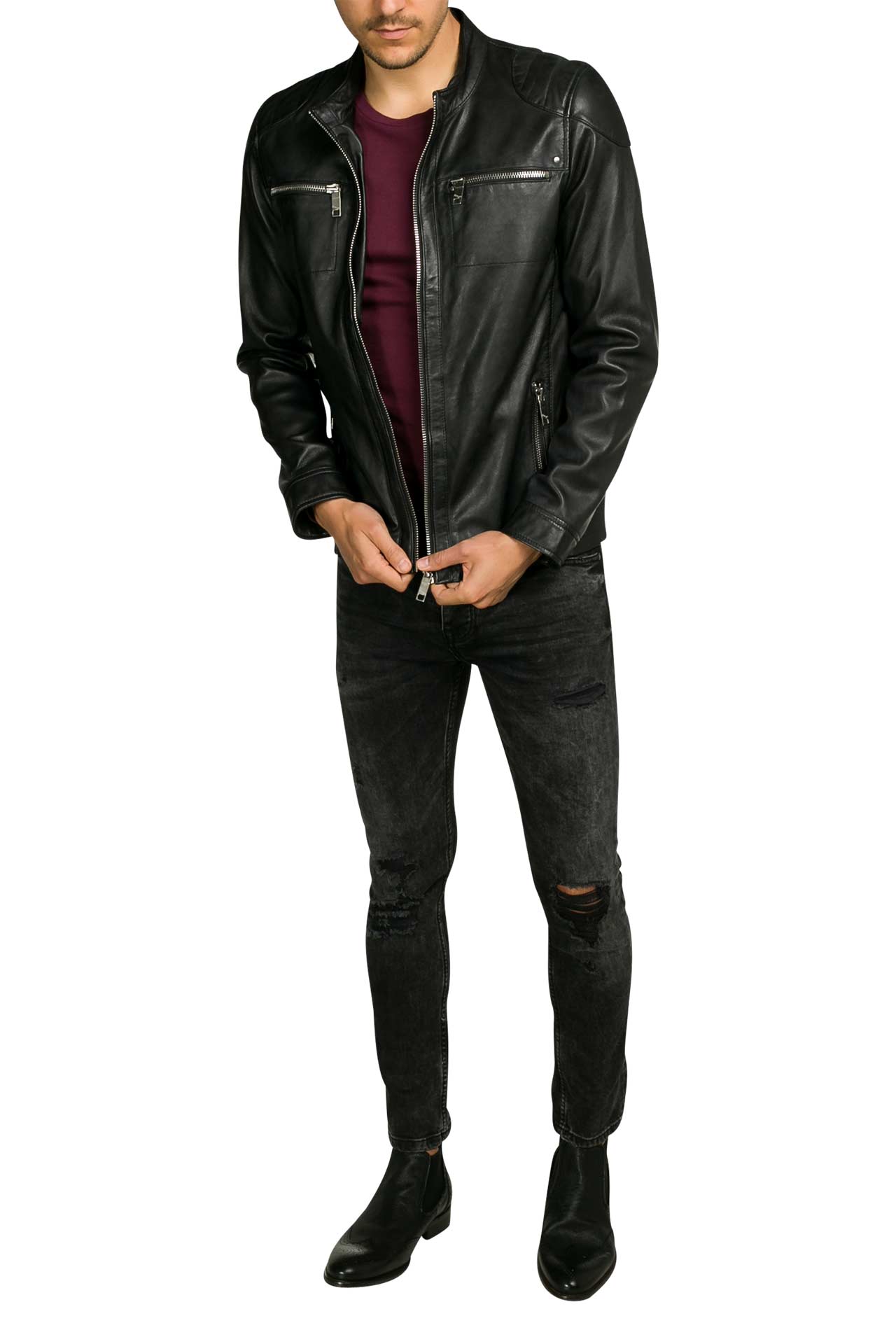 MAZE Lederjacke 'Flint' schwarz , Bild 1