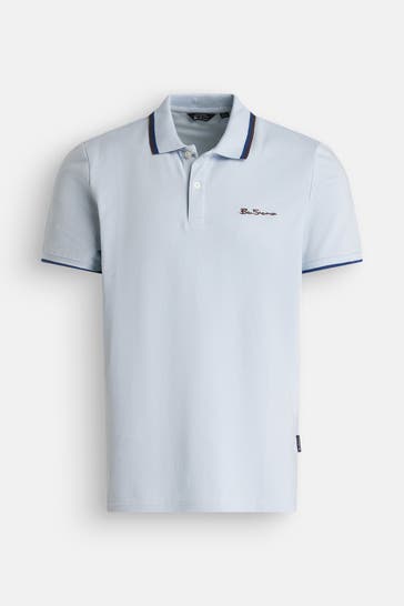 BEN SHERMAN Polo-Shirt hellblau
