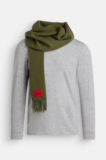 HUGO Woll-Schal 'Juster' oliv