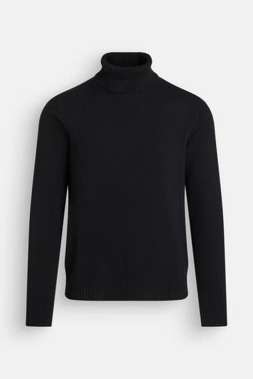 ROBERTO COLLINA Wollpullover schwarz