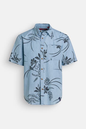SUPERDRY Kurzarmhemd gemustert Regular Fit
