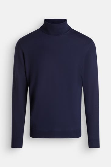 BALDESSARINI Rollkragen-Wollpullover nachtblau