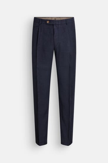 WINDSOR. - Leinenmix-Hose 'Silvi' dunkelblau