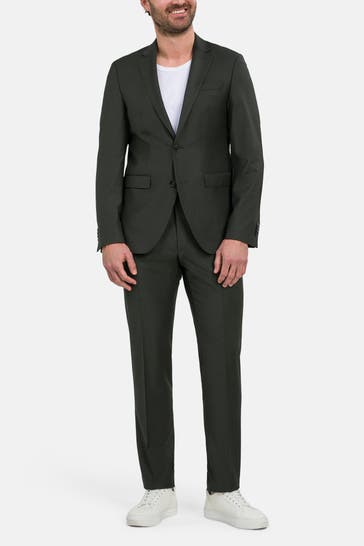 HECHTER Paris Schurwollmix-Anzug dunkelgrün