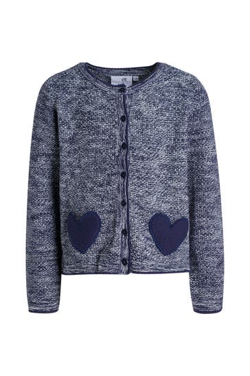 HAPPY GIRLS Strickjacke dunkelblau meliert