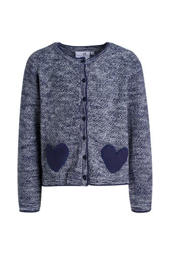 HAPPY GIRLS Strickjacke dunkelblau meliert