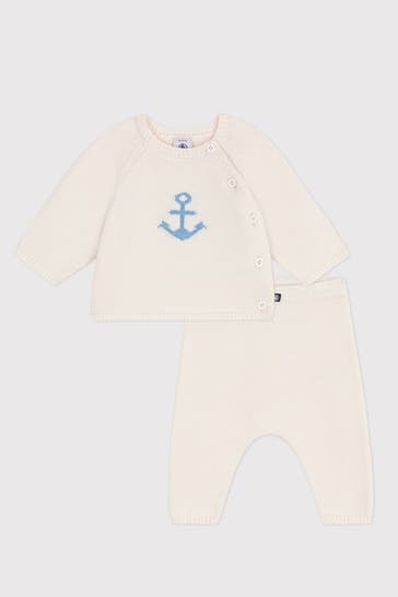 PETIT BATEAU Set: Strickpullover und Strickhose