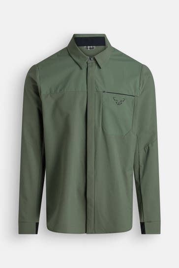 DYNAFIT 'Tigard' olive-coloured unisex thermal shirt