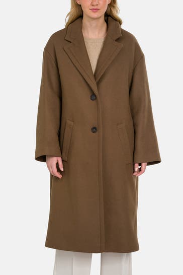 DRYKORN Schurwollmixmantel 'Nuthall' braun