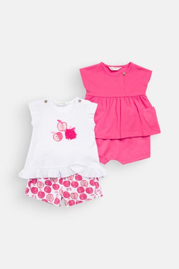 MAYORAL Set: 2 T-Shirts und 2 Shorts mehrfarbig