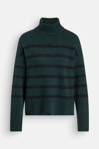 MARC O'POLO DENIM Strickpullover dunkelgrün gestreift