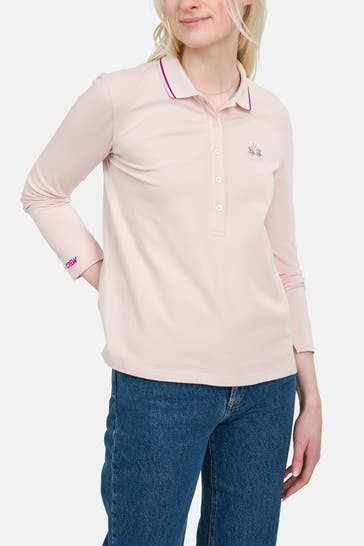 LA MARTINA Polo-Longsleeve rosé