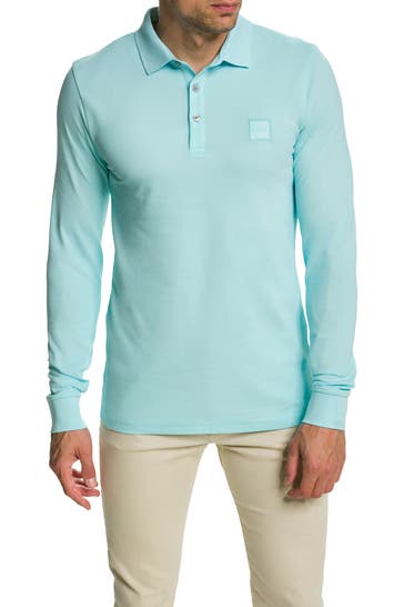 BOSS ORANGE Polo-Shirt 'Passerby' himmelblau