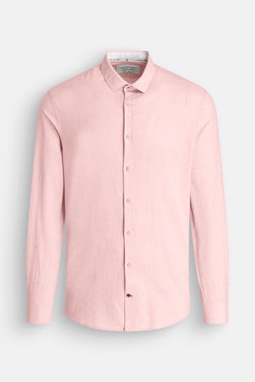 COLOURS & SONS Leinenmix-Hemd pfirsich