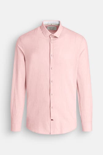 COLOURS & SONS Leinenmix-Hemd pfirsich