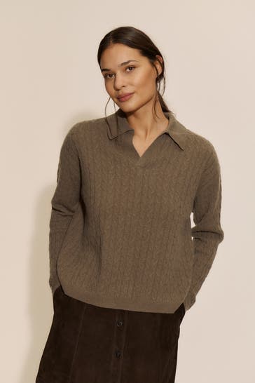 ROSEMUNDE Kaschmir-Pullover taupe