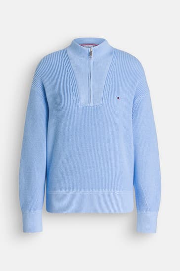 TOMMY HILFIGER Strick-Troyer hellblau