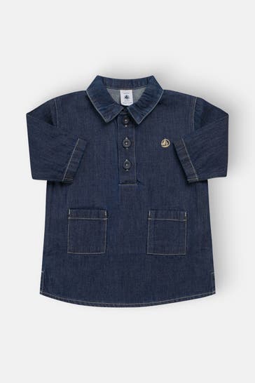 PETIT BATEAU Jeanskleid dunkelblau