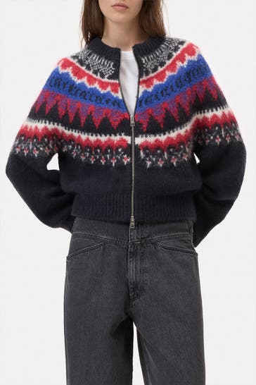 CLOSED Wollmix-Strickjacke gemustert