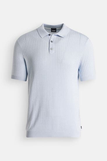 JOOP! - Strick-Polo taubenblau