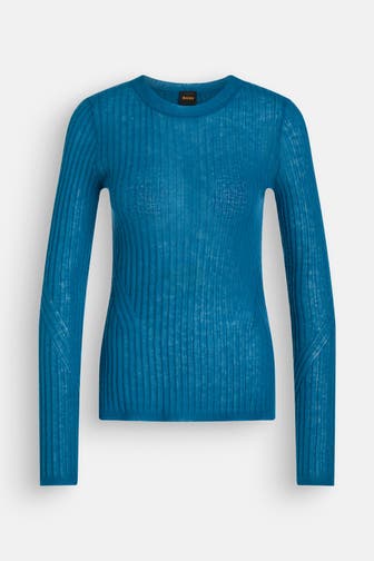 BOSS Wollmix-Pullover 'Fennona' blau