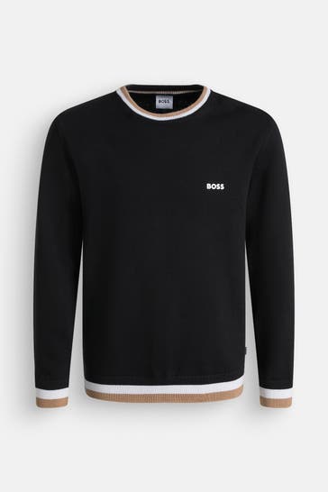 BOSS Strickpullover schwarz