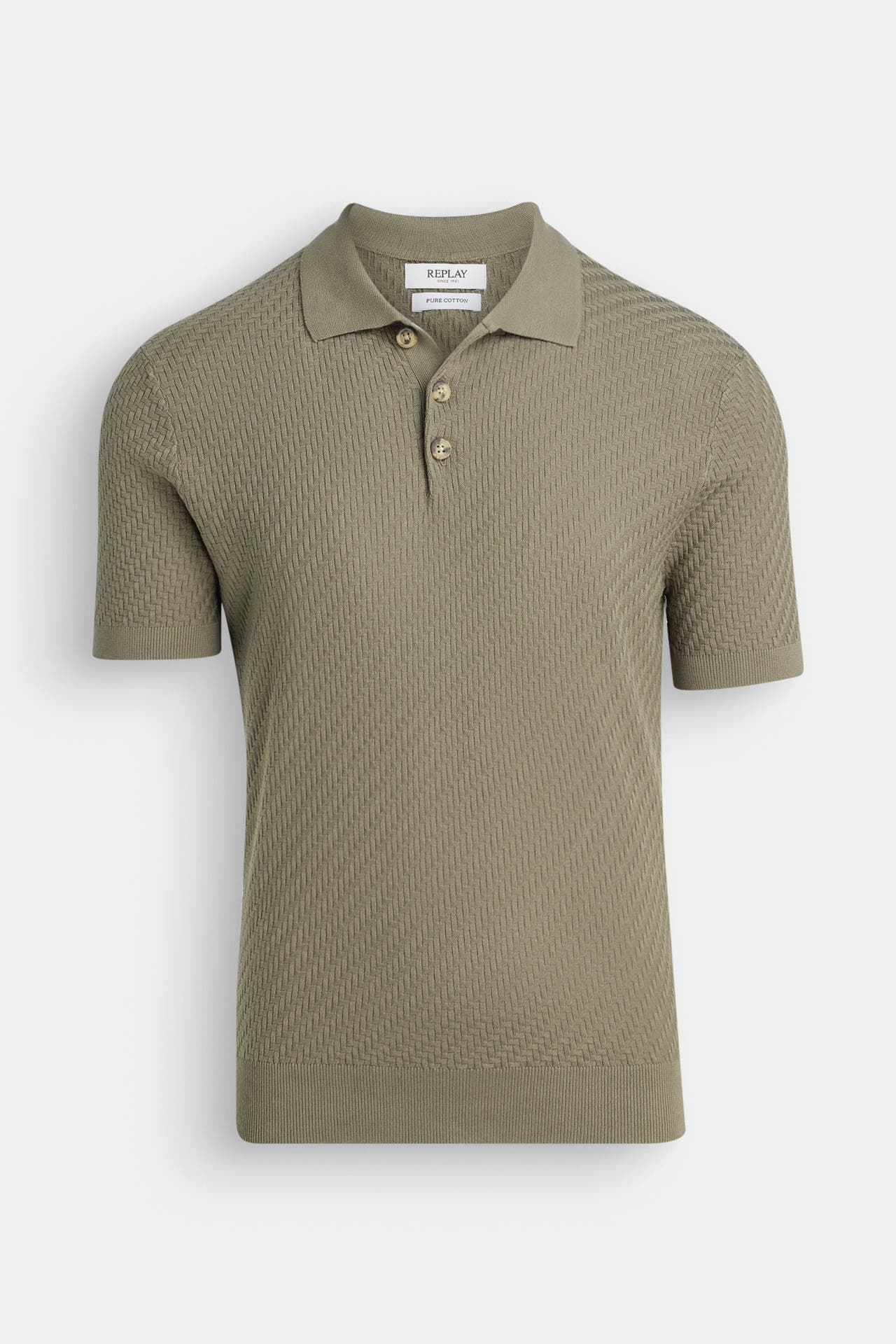 REPLAY Strick-Polo oliv, Bild 1