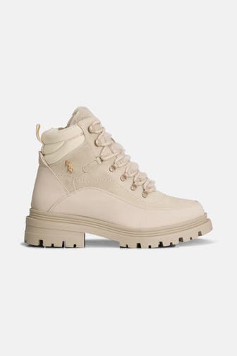U.S. POLO ASSN. Schnürstiefeletten 'Alicya' beige