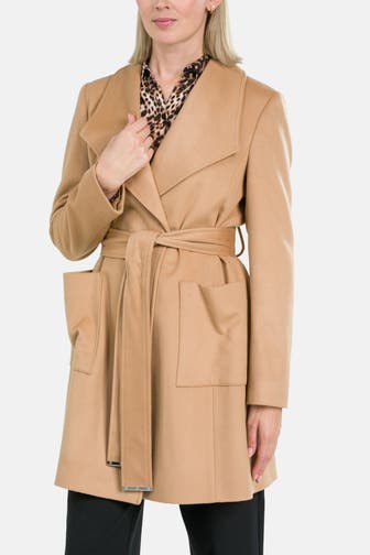 BOSS Wollmix-Mantel hellbraun