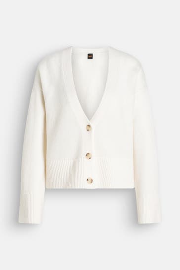 BOSS Strickjacke 'Fondina' weiß