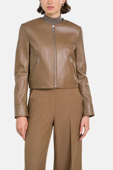 BOSS Lederjacke 'Sadenita' braun