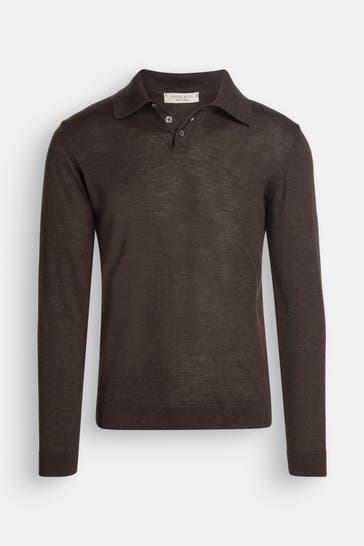 WOOL & CO Wollpullover dunkelbraun