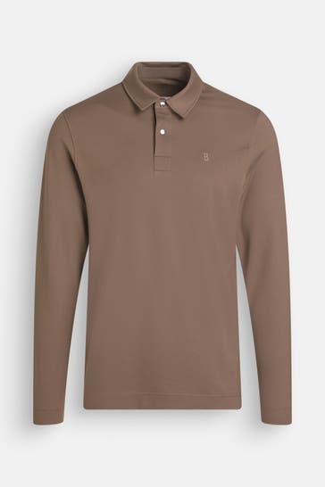 BOGNER Langarm-Polo 'Timon' braun