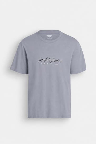 JACK & JONES T-Shirt graublau
