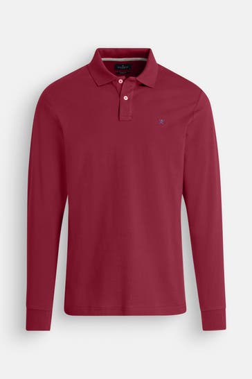 HACKETT Langarm-Polo weinrot