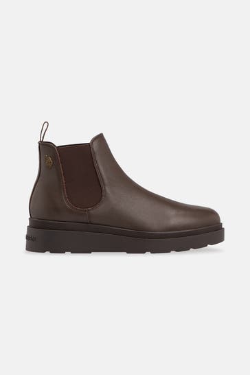 U.S. POLO ASSN. Chelsea-Boots 'Penny' dunkelbraun