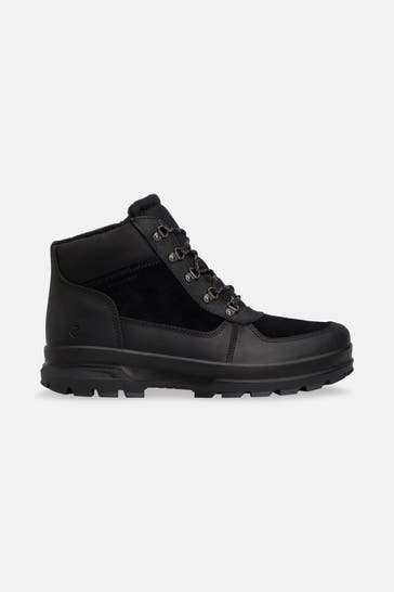 ECCO Leder-Boots 'Rugged Track' schwarz