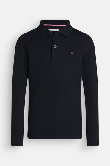 TOMMY HILFIGER Langarm-Polo nachtblau