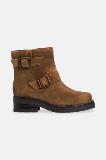 CLARKS Biker-Boots 'Rebelle Buckle' hellbraun