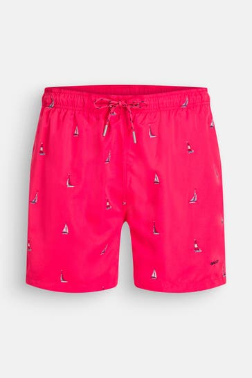 GANT Badeshorts rot gemustert