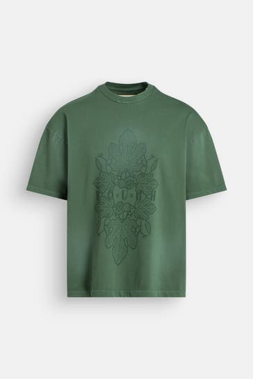 ROUGH. T-Shirt 'Fig Leaf' smaragdgrün