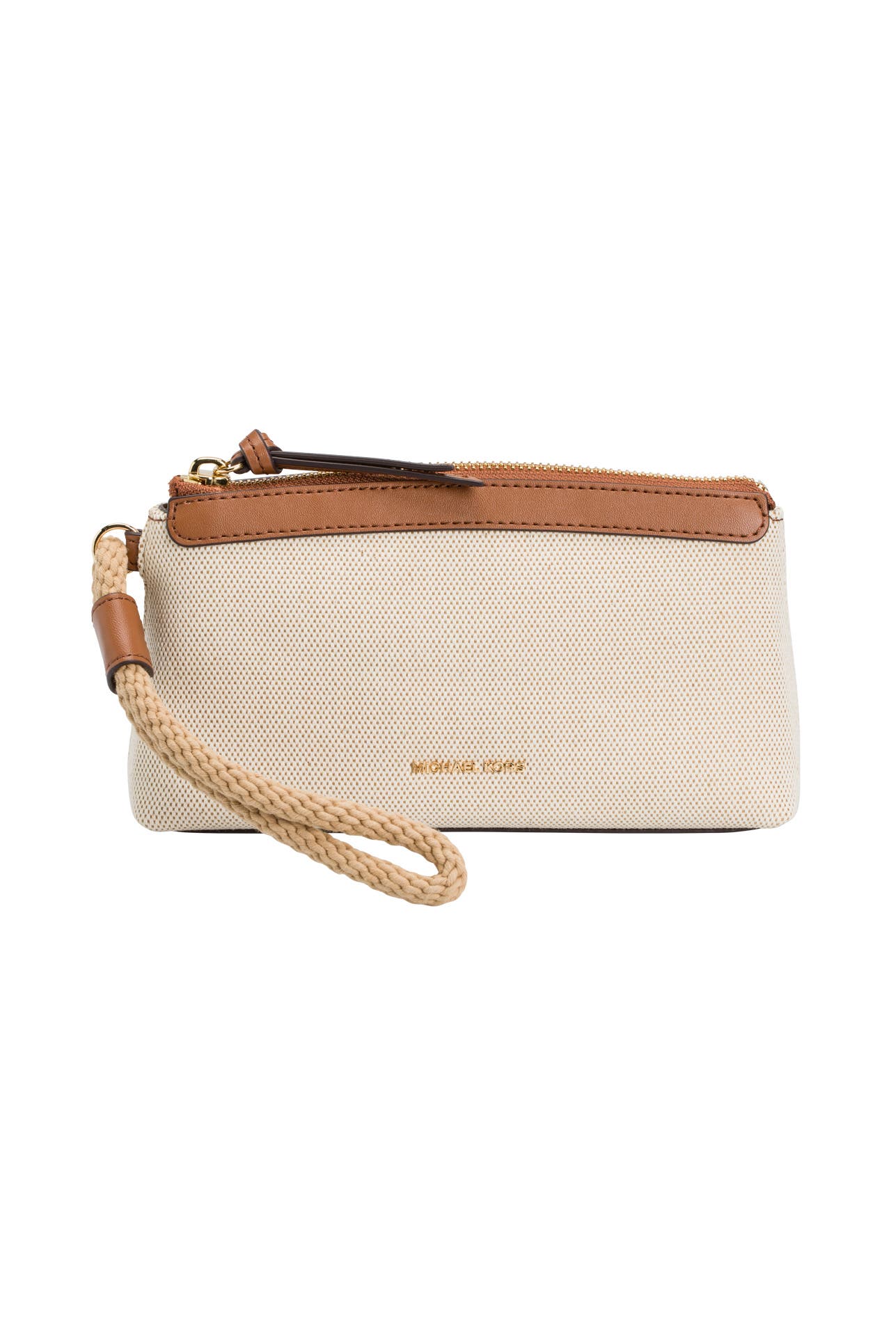 Kosmetiktasche Aus Baumwollleinen – Zweifarbige Clutch Mit Reißverschluss