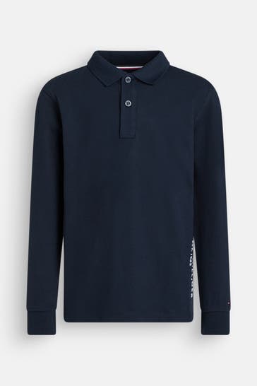 TOMMY HILFIGER Langarm-Polo nachtblau