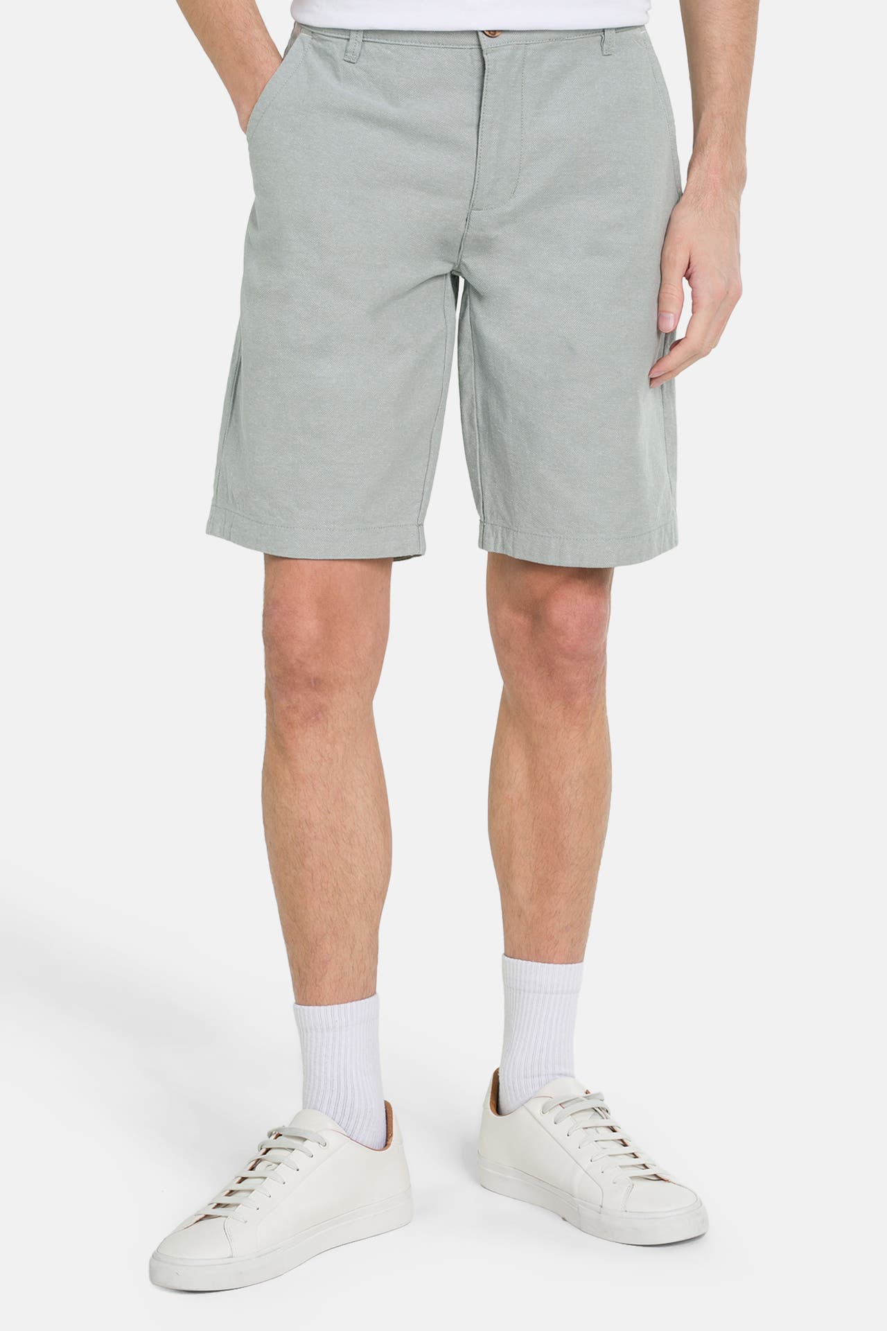 COLOURS & SONS Chino-Shorts 'Dobby' graublau, Bild 1