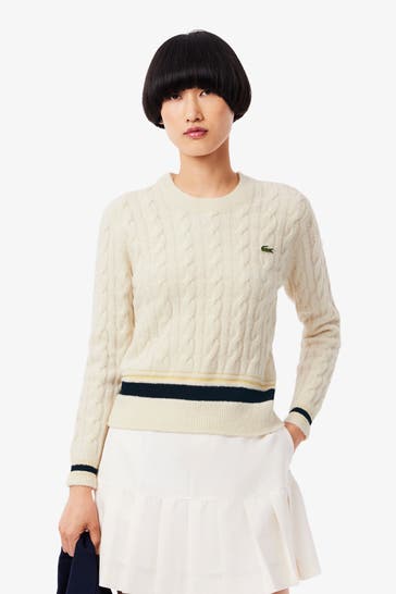 LACOSTE Strickpullover creme