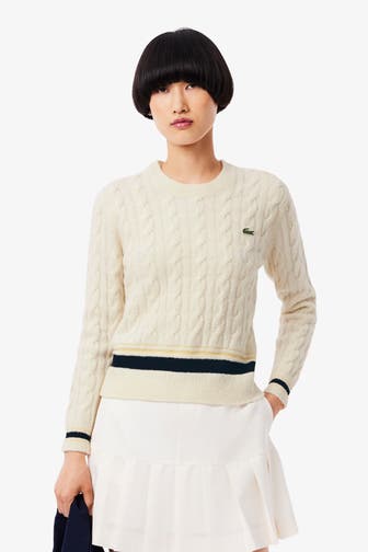 LACOSTE Strickpullover creme